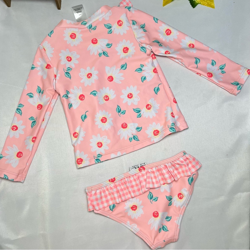 Nicole Miller NY 2 piece Swimsuit Floral Pink 24 M